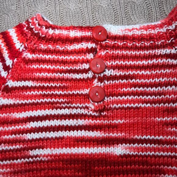 Vintage Handmade Womens Cropped  Handmade Holiday Sweater Medium Knit Wool - Picture 9 of 11